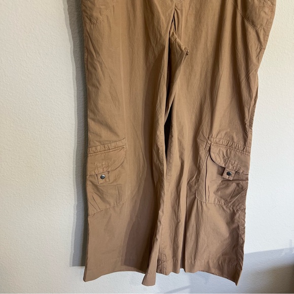 NWT Anthropologie Pilcro low rise relaxed cargo flare pants tan cotton sz 33 - Picture 8 of 14